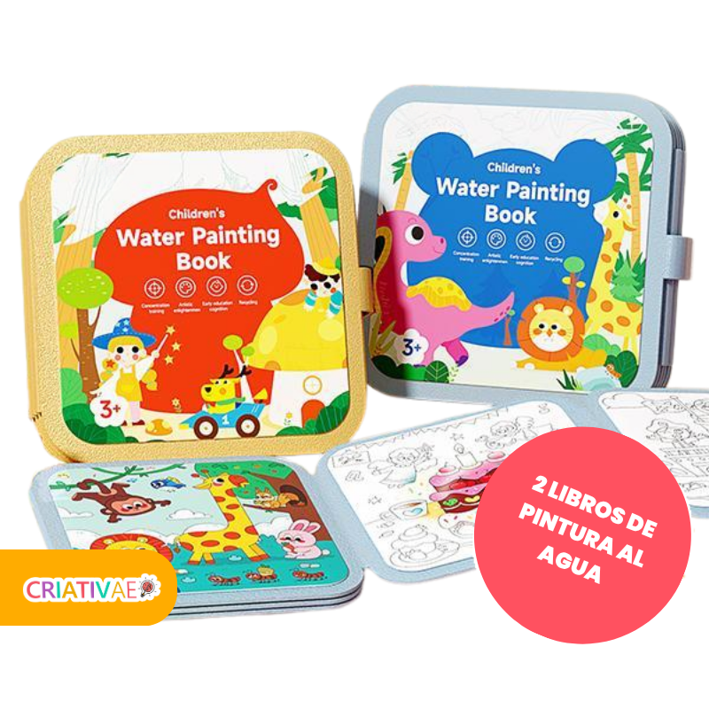 Libros de Pintura y Dibujo con Agua para Niños – Set Reutilizable de Actividades con Agua | CRIATIVAE