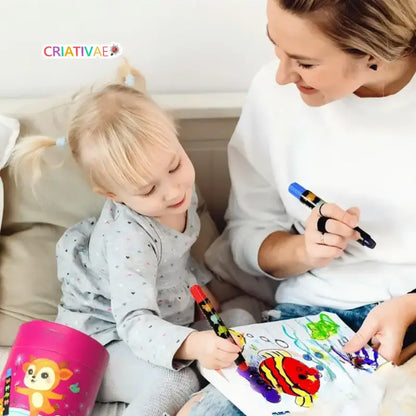 Crayones Jumbo Giratorios Criativae – Colores Vivos, Manitas Felices | CRIATIVAE