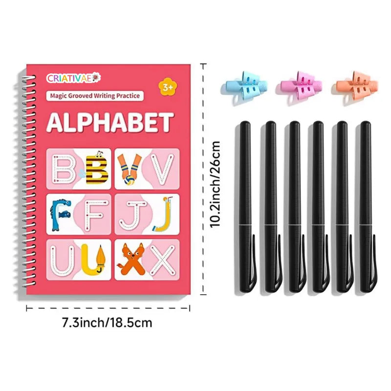 Cuadernos Mágicos Reutilizables 6 en 1 – Escritura, Inglés y Matemáticas para Niños | CRIATIVAE