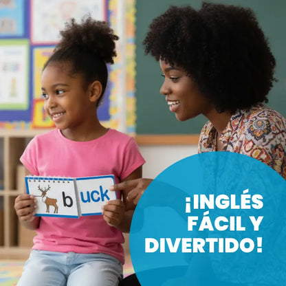 Libros Educativos Flip de Lectura y Rima Bilingüe para Niños – Aprender Inglés y Portugués | CRIATIVAE
