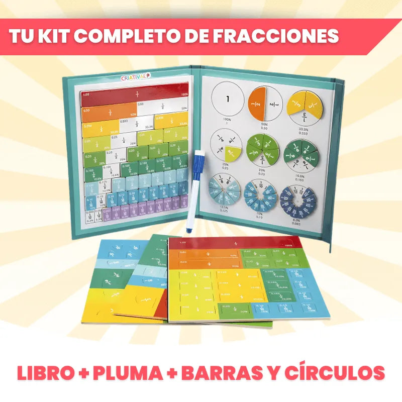 Montessori Libro Magnético de Fracciones – Criativae