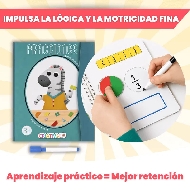 Montessori Libro Magnético de Fracciones – Criativae